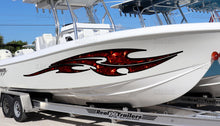 Load image into Gallery viewer, Scull Ripped Metal Watercraft Vinyl, Scull Cigar Boat Side Graphics, Full Color Yacht Graphics