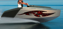 Load image into Gallery viewer, 3D Scull Boat Graphics Ripped Metal Full Color Speed Boat Vinyl Design, Scull Cigar Boat Wrap, Yacht Vinyl, Watercraft Sticker Design