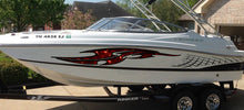 Load image into Gallery viewer, 3D Scull Boat Graphics Ripped Metal Full Color Speed Boat Vinyl Design, Scull Cigar Boat Wrap, Yacht Vinyl, Watercraft Sticker Design