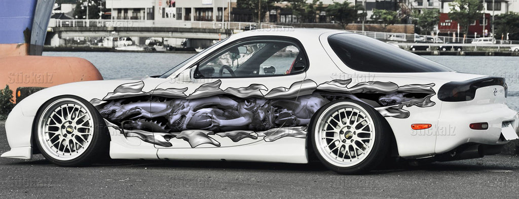 Dragons Car Wrap, Dragons Ripped Metal Car Vinyl Decal, Lizard Pride Car Vinyl Design, Dragons Full Color Car Side Graphics, Lizard Car