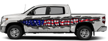 Load image into Gallery viewer, US Flag Ripped Metal Car Vinyl Side Wrap, USA Flag Car Side Sticker, US Flag Full Color Car Side Graphics, Big flag Car Vinyl Decal