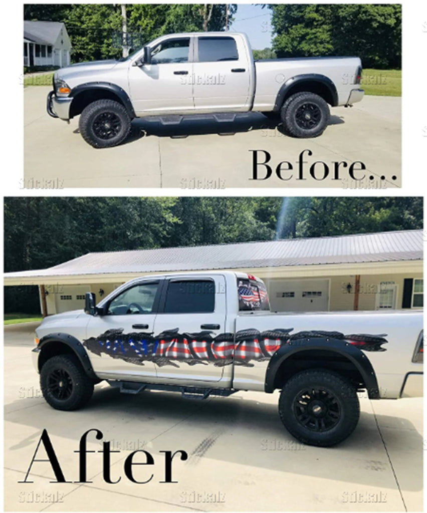 American flag decal Full color Car side graphics vinyl sticker USA flag Car wrap US vinyl