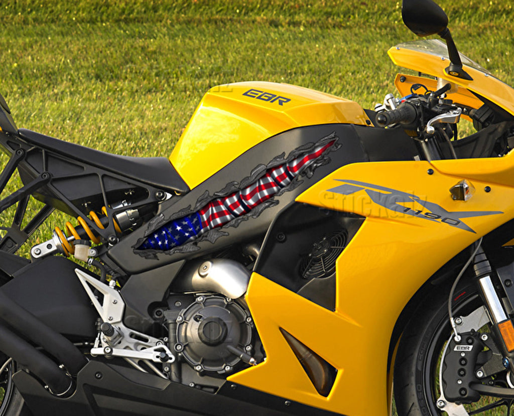 US Flag Crotch Rocket Wrap, Amirian flags Bike Vinyl, USA Chopper Graphics, 3D Graphics of a Motorcycle sticker