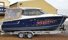 Load image into Gallery viewer, US Flag Ripped Metal Car Vinyl, Watercraft Wrap, US Pride Speed Boat Vinyl, Cigar Boat Wrap, Yacht 3D Graphic