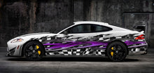 Load image into Gallery viewer, 3D Racing flag Car Wrap, Flag Car vinyl, Full color tribal Checkered flag car decal, Car side graphics, sticker, car décor