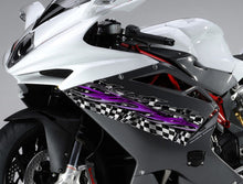 Load image into Gallery viewer, 3D Checkered flag Motorcycle decal, Racing flag Racing Bike wrap, Flag Tribal street racing graphic, 3D Bike sticker wrap Ripped Metal