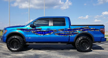 Load image into Gallery viewer, Ripped Metal Full Color Skulls Car Vinyl Decal, Flag Car Side Graphics, Skull Racing Stripes Sticker, Tribal Skull Car Wrap, Large Car Decal