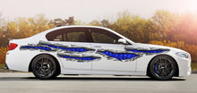 Load image into Gallery viewer, Skulls Racing Stripes Vinyl Decal, Ripped Metal Full Color Skull Car Vinyl Design, Skulls Car Wrap, Skull Car Sticker, 3D Design Car Decal