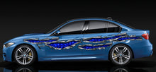 Load image into Gallery viewer, Skulls Racing Stripes Vinyl Decal, Ripped Metal Full Color Skull Car Vinyl Design, Skulls Car Wrap, Skull Car Sticker, 3D Design Car Decal