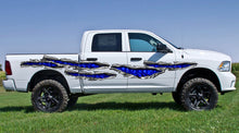Load image into Gallery viewer, Ripped Metal full color skulls car side wrap, Skull car racing stripes, Car side skulls graphic, Skull car sticker, Flag car vinyl decal