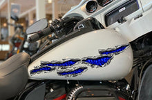 Load image into Gallery viewer, Ripped Metal Skulls Motorcycle Stickers, Chopper Wrap Design, Skulls Bike Vinyl Decal, Full Color Crotch Rocket Graphics, Flag Bike Sticker