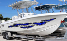 Load image into Gallery viewer, 3D Skulls Boat Graphics, Ripped Metal Flag Full Color Speed Boat Vinyl Design, Ripped Metal Sculls Yacht Vinyl, Sculls Watercraft Sticker