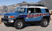 Load image into Gallery viewer, US Flag Car Vinyl Decal, US Pride Car Graphics, American Flag Car Wrap, USA Flag Ripped Metal Full Color Car Design, Patriotic Car Sticker