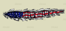 Load image into Gallery viewer, US Flag Car Vinyl Decal, US Pride Car Graphics, American Flag Car Wrap, USA Flag Ripped Metal Full Color Car Design, Patriotic Car Sticker