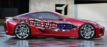 Load image into Gallery viewer, US Flag Ripped Metal car vinyl decal, US Flag car wrap, US Pride car vinyl sticker, American flag car side design, Big flag decals