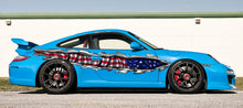 Load image into Gallery viewer, US Flag Ripped Metal car vinyl decal, US Flag car wrap, US Pride car vinyl sticker, American flag car side design, Big flag decals