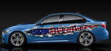 Load image into Gallery viewer, American Flag full color car side graphics, USA Flag car vinyl sticker, Patriotic car decals, Big flag decals, US Flag side wrap