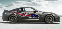 Load image into Gallery viewer, American Flag full color car side graphics, USA Flag car vinyl sticker, Patriotic car decals, Big flag decals, US Flag side wrap