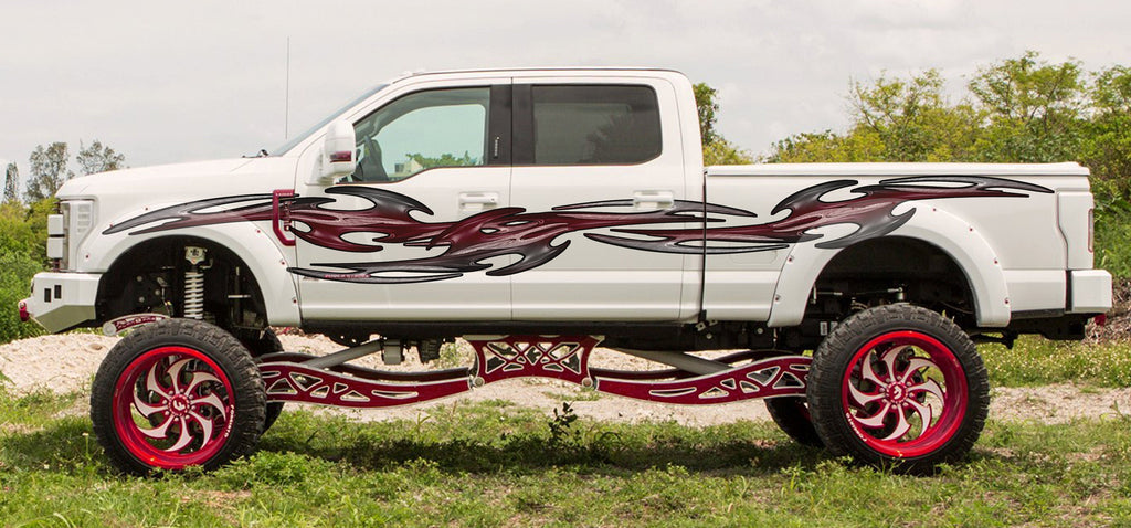 Tribal truck vinyl decal, Tribal truck full color vinyl, Tribal car vinyl side sticker, Tribal street racing graphics, Truck vinyl wrap