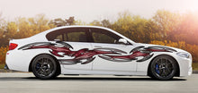 Load image into Gallery viewer, Tribal Car vinyl sticker, 3D Tribal racing stripes car vinyl wrap, Full color car vinyl decal, Tribal Car design, Auto vinyl decal