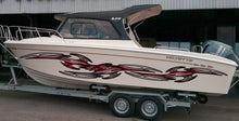Load image into Gallery viewer, Tribal Boat Wrap, Tribal Racing Stripes Boat Vinyl Decal, Tribal Speed Boat Vinyl Sticker, 3D Yacht Vinyl Graphic, Tribal Boat Design