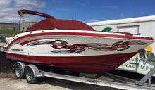 Load image into Gallery viewer, Tribal Boat Wrap, Tribal Racing Stripes Boat Vinyl Decal, Tribal Speed Boat Vinyl Sticker, 3D Yacht Vinyl Graphic, Tribal Boat Design