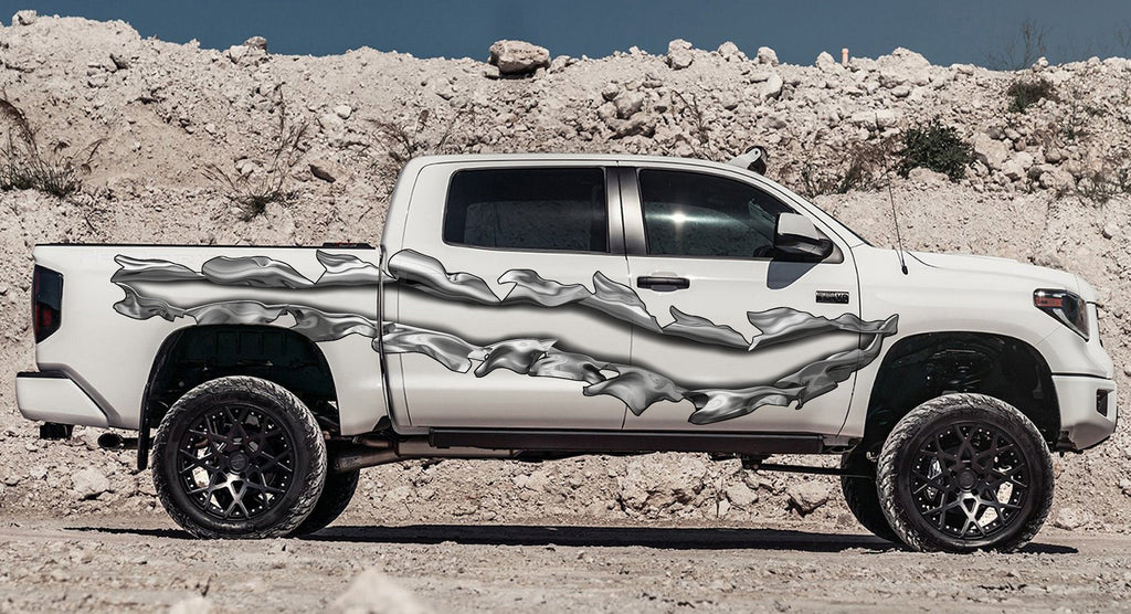 Ripped Metal Truck Vinyl Decal, Ripped Metal Car Side Graphics, Ripped Metal Full Color Truck Vinyl Design, 3D Ripped Metal Car Wrap
