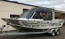 Load image into Gallery viewer, Ripped Metal boat vinyl side wrap, 3D Ripped Metal boat vinyl sticker, Ripped Metal full color watercraft vinyl design, Metal boat decal