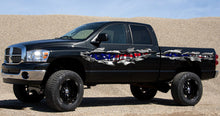 Load image into Gallery viewer, US Pride car vinyl decal, USA Flag Full Color car side graphics, 3D US Flag car side wrap, American pride Ripped Metal car vinyl design