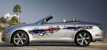 Load image into Gallery viewer, USA flag car vinyl graphics, American flag car decal, US flag car vinyl side wrap, Patriotic car vinyl sticker, American flag car design