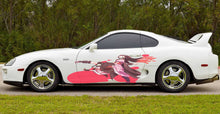 Load image into Gallery viewer, Anime Girl Car Sticker, Anime Car Vinyl Decal, Racing car decal, Anime Car Wrap, Manga decal, Large Vehicle Graphics, Anime Girl Car Wrap