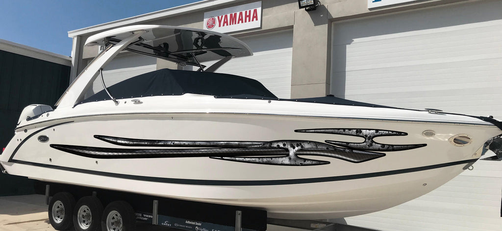 3D Tribal Boat Graphics, Tribal Cigar Boat Wrap, Tribal Yacht Vinyl Decal, Watercraft Sticker, Boat Side Design, Full Color Boat Graphics