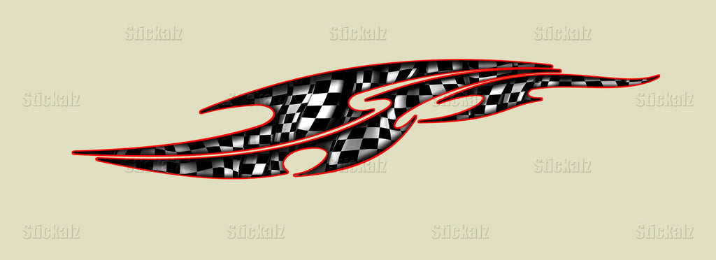 3D Checkered Flag Truck Graphics, Checkered Flag Truck Side Full Color Vinyl Sticker, Racing Flag Truck Vinyl, Checkered Flag Car Sticker