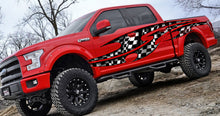 Load image into Gallery viewer, 3D Checkered Flag Truck Graphics, Checkered Flag Truck Side Full Color Vinyl Sticker, Racing Flag Truck Vinyl, Checkered Flag Car Sticker