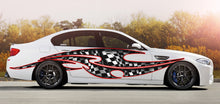 Load image into Gallery viewer, Checkered Flag Car Wrap, Checkered Flag Car Decal, Checkered Car Sticker, Checkered Car Graphics, Checkered Flag Racing Stripes Vinyl Decal