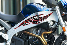 Load image into Gallery viewer, Checkered Flag Bike Vinyl Graphics, Checkered Flag Bike Sticker, Checkered Flag Dirt Bike Full Color Vinyl Sticker Sport Bike Decal Graphics