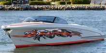 Load image into Gallery viewer, Flames Dragons Boat Vinyl Wrap, Dragons Watercraft stickers, Tribal Yacht Decals, 3D Dragon Boat Vinyl Graphics