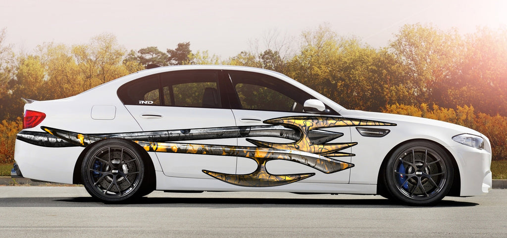 3D Tribal Car Wrap, Tribal Car Decal, 3D Tribal Car Sticker, 3D Tribal Car Graphics, 3D Tribal Racing Stripes Vinyl Decal