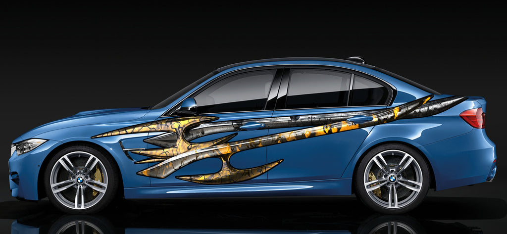 Tribal Car Vinyl Wrap, Tribal Car Decal, Tribal Car Sticker, Tribal Car Graphics, Tribal Racing Stripes Vinyl Decal
