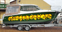 Load image into Gallery viewer, 3D Skulls Boat Graphics, Full Color Speed Boat Vinyl Design, Scull Cigar Boat Wrap, Sculls Yacht Vinyl, Sculls Watercraft Sticker Design