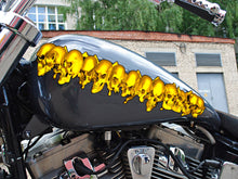 Load image into Gallery viewer, Flame Skull Car Decal, Skulls Crotch Rocket Wrap, 3D Skulls Chopper Graphics, Tribal Flames Skulls Motorcycle Sticker