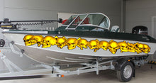 Load image into Gallery viewer, 3D Skulls Yacht Vinyl Wrap, Skull Boat Decals, Watercraft Vinyl Graphics, Tribal Yacht Vinyl, Ranger Boat Decals