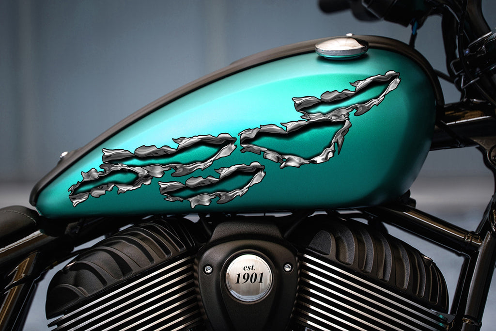 Ripped Metal Dirt Bike Color Sticker, Ripped Metal Sport Bike Graphics, Motorcycle Sticker, Ripped Metal Bike Vinyl Graphics, Bike Wrap