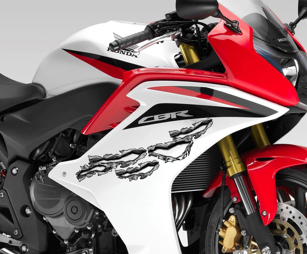 Ripped Metal Dirt Bike Color Sticker, Ripped Metal Sport Bike Graphics, Motorcycle Sticker, Ripped Metal Bike Vinyl Graphics, Bike Wrap