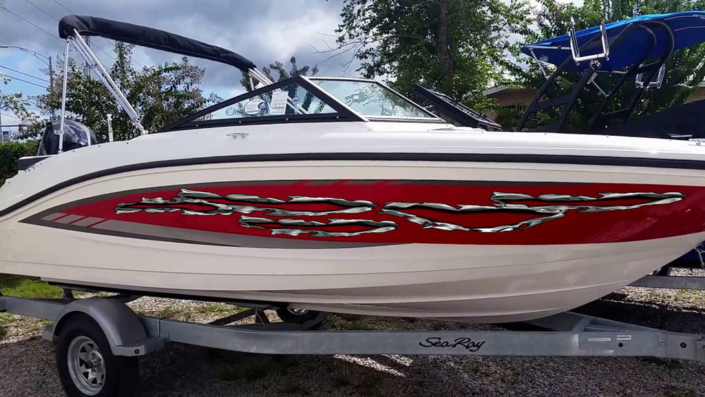 Ripped Metal Boat Sticker, Ripped Metal Boat Vinyl Graphics, Ripped Metal Boat Graphics, Ripped Metal Boat Decal, Ripped Metal Boat Wrap