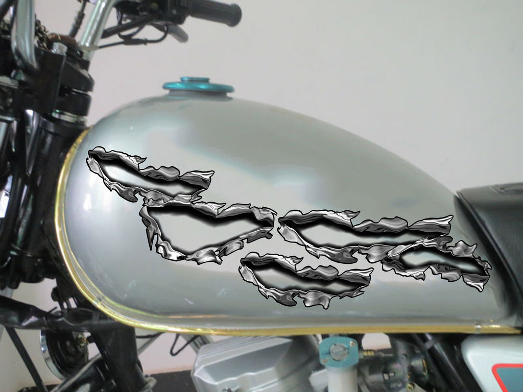 Ripped Metal Dirt Bike Color Sticker, Ripped Metal Sport Bike Graphics, Motorcycle Sticker, Ripped Metal Bike Vinyl Graphics, Bike Wrap