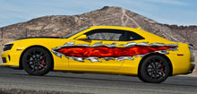 Load image into Gallery viewer, Dragons Ripped Metal Car Wrap, Dragons Car Vinyl Decal, Lizard Car Vinyl Sticker, Full Color Car Side Graphics, Lizard Car Side Design