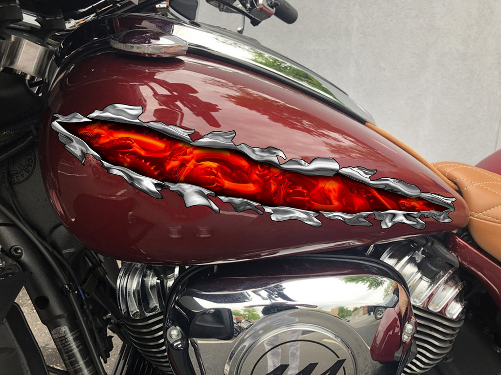 Dragons Ripped Metal Crotch Rocket Decal, Lizard Full Color Bike Graphics, Dragon Chopper Vinyl, Dragons Bike Wrap, Motorcycle Sticker