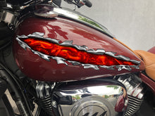Load image into Gallery viewer, Dragons Ripped Metal Crotch Rocket Decal, Lizard Full Color Bike Graphics, Dragon Chopper Vinyl, Dragons Bike Wrap, Motorcycle Sticker