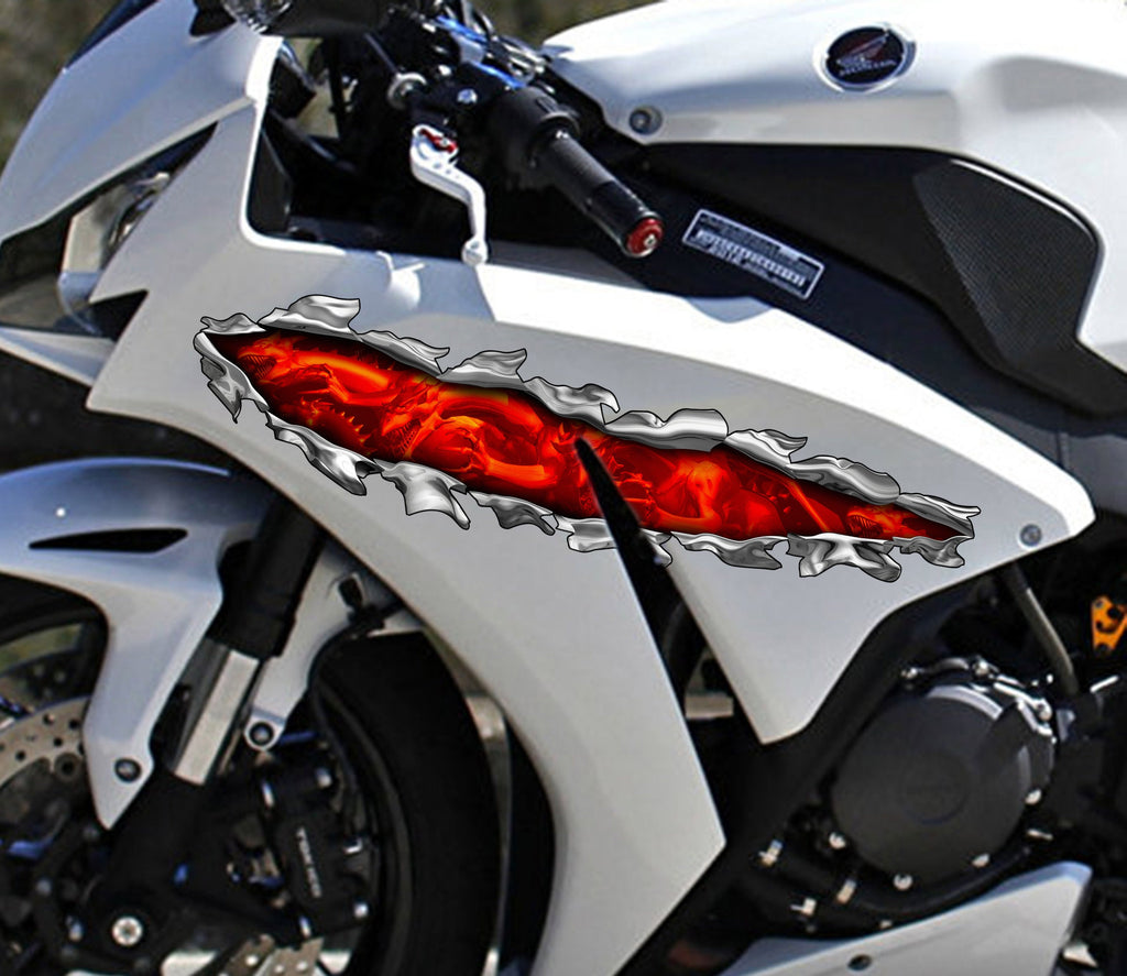 Dragons Ripped Metal Crotch Rocket Decal, Lizard Full Color Bike Graphics, Dragon Chopper Vinyl, Dragons Bike Wrap, Motorcycle Sticker
